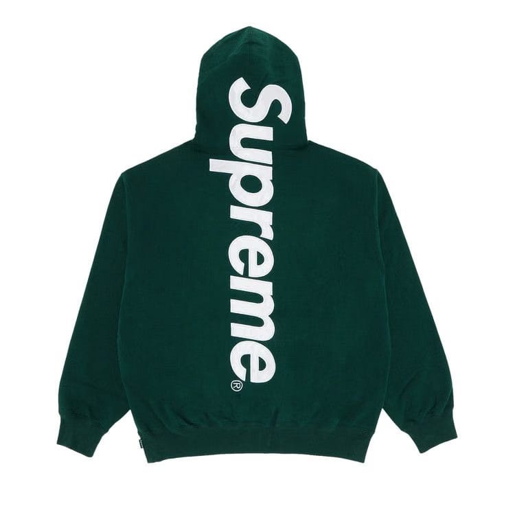 Supreme Satin Appliqué Hoodie Dark Green