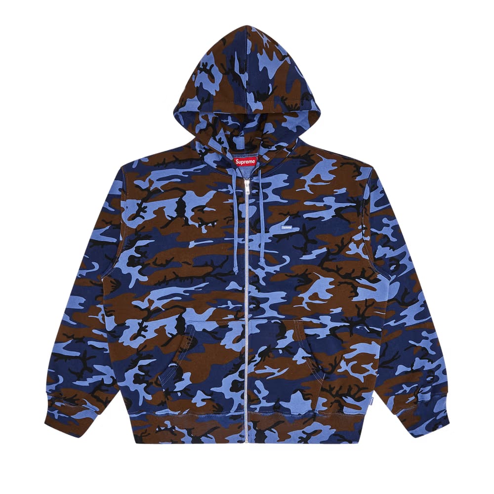 Supreme Small Box Zip Up Hoodie Blue Camo