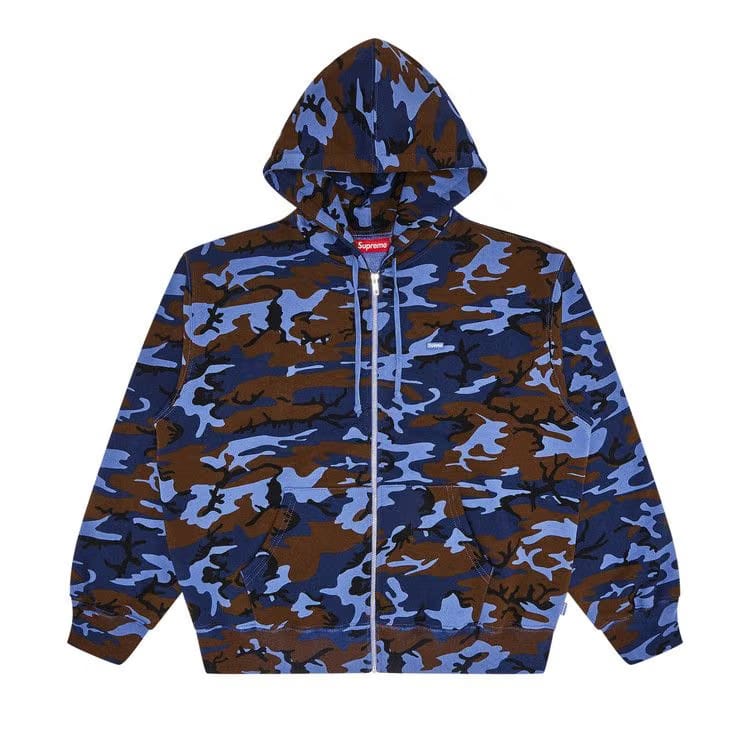 Supreme Small Box Zip Up Hoodie Blue Camo