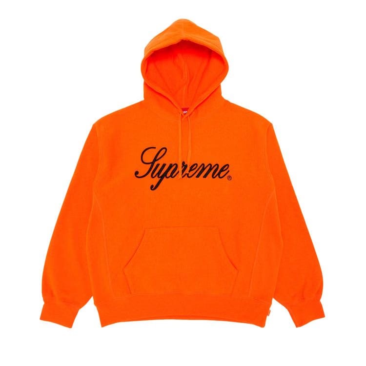 Supreme Embroidered Script Hoodie Bright Orange