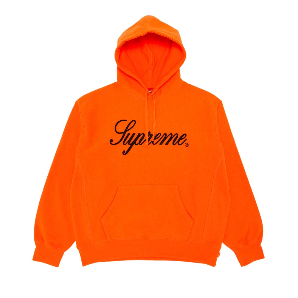 Supreme Embroidered Script Hoodie Bright Orange