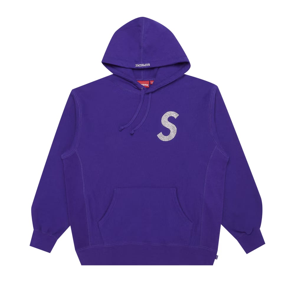 Supreme x Swarovski S Logo Hoodie Purple