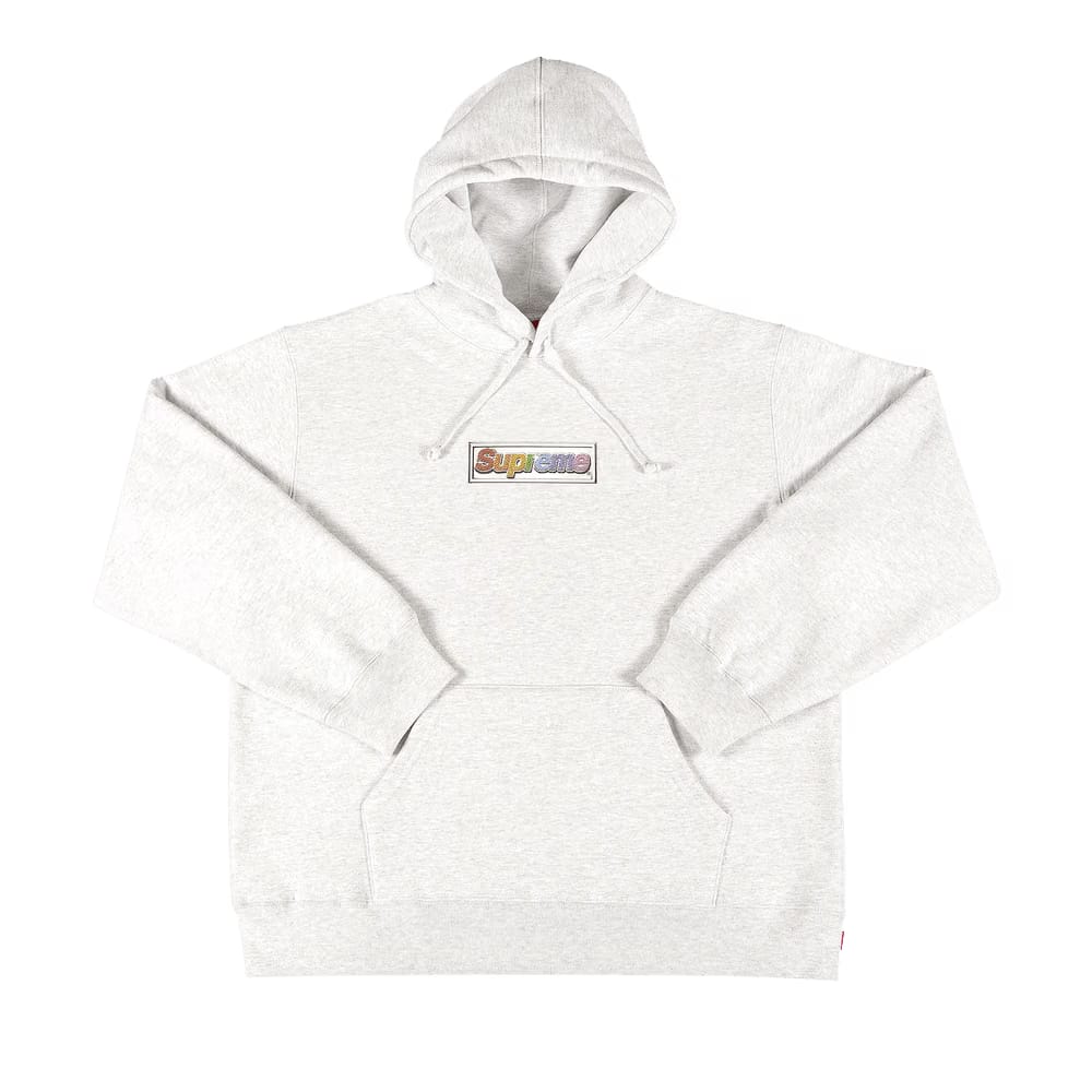Supreme Bling Box Logo Hoodie Ash Grey