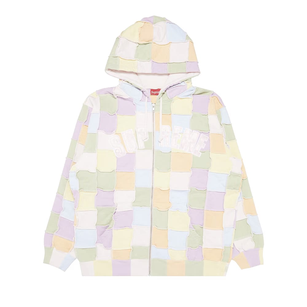 Supreme Reverse Patchwork Zip Up Hoodie Multicolor