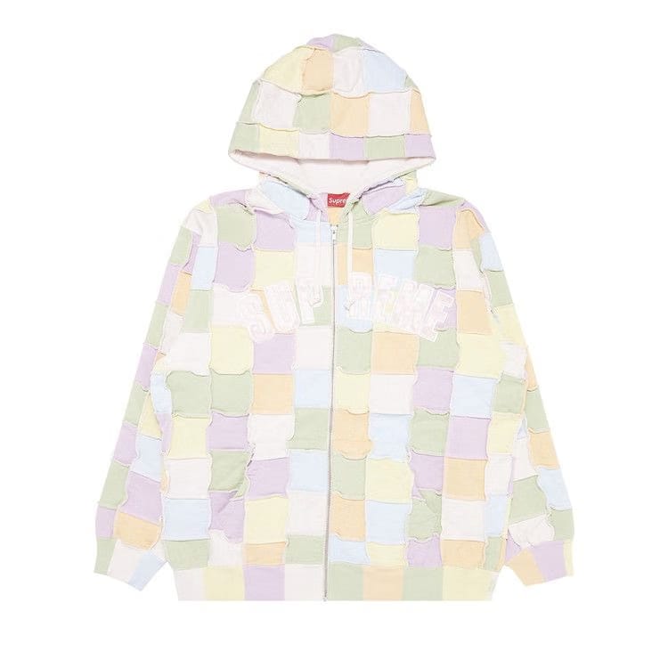 Supreme Reverse Patchwork Zip Up Hoodie Multicolor