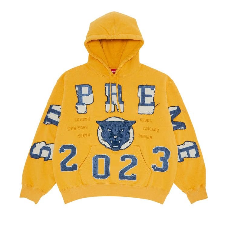 Supreme Washed Panther Hoodie Dusty Gold