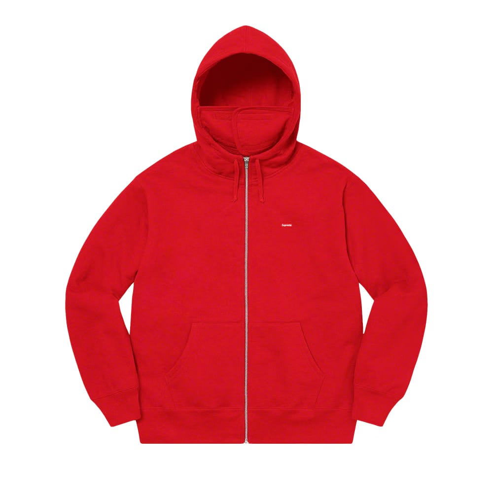 Supreme Small Box Facemask Zip Up Hoodie Red