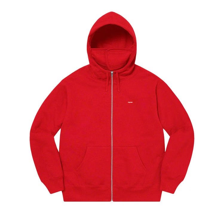 Supreme Small Box Facemask Zip Up Hoodie Red