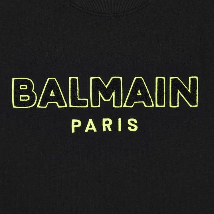 Balmain Curly Sweatshirt Noir/Jaune