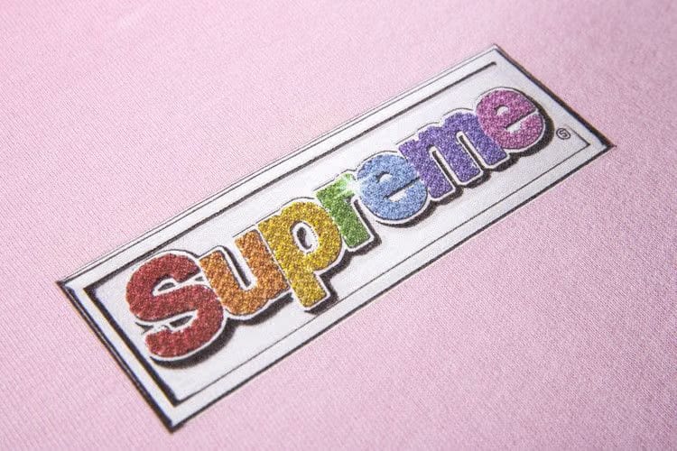 Supreme Bling Box Logo Hoodie Light Pink