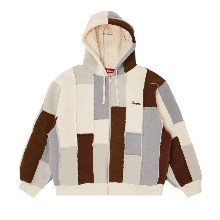 Supreme Faux Shearling Zip Up Hoodie Natural
