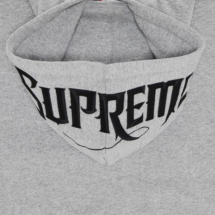 Supreme Mister Cartoon Zip Up Hoodie Heather Grey