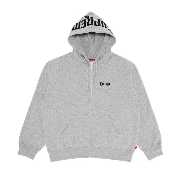 Supreme Mister Cartoon Zip Up Hoodie Heather Grey