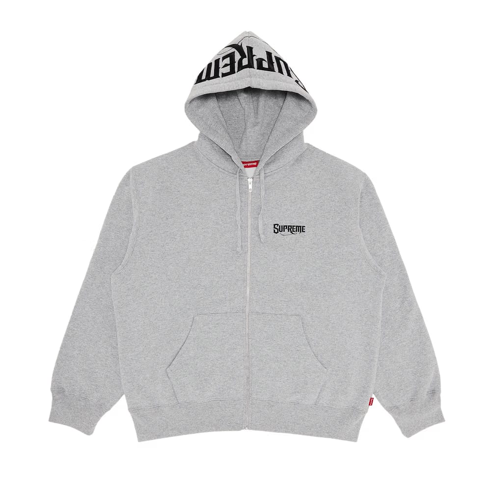 Supreme Mister Cartoon Zip Up Hoodie Heather Grey