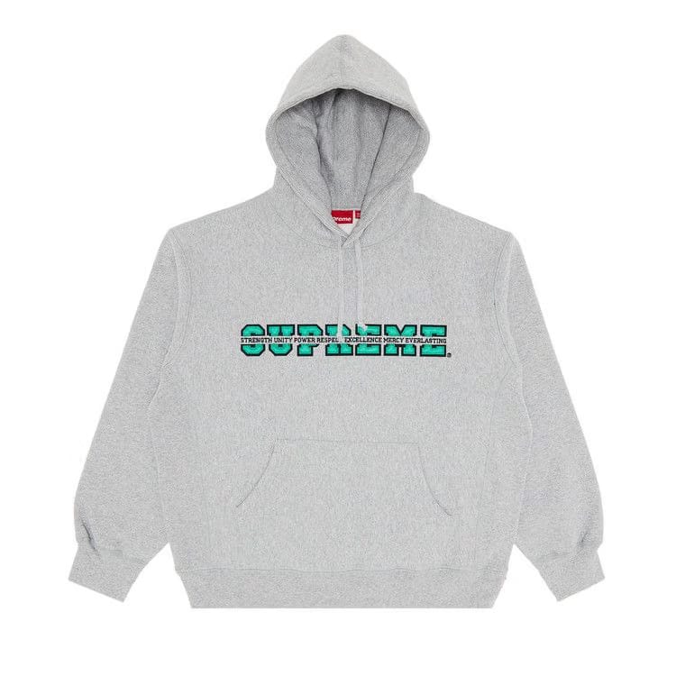 Supreme Collegiate Acronym Hoodie Heather Grey