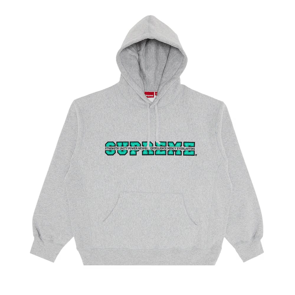 Supreme Collegiate Acronym Hoodie Heather Grey