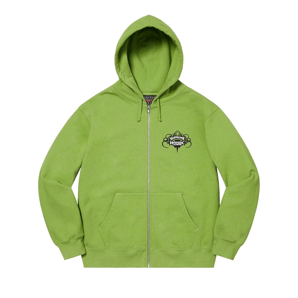 Supreme x Hysteric Glamour Zip Up Hoodie Lime
