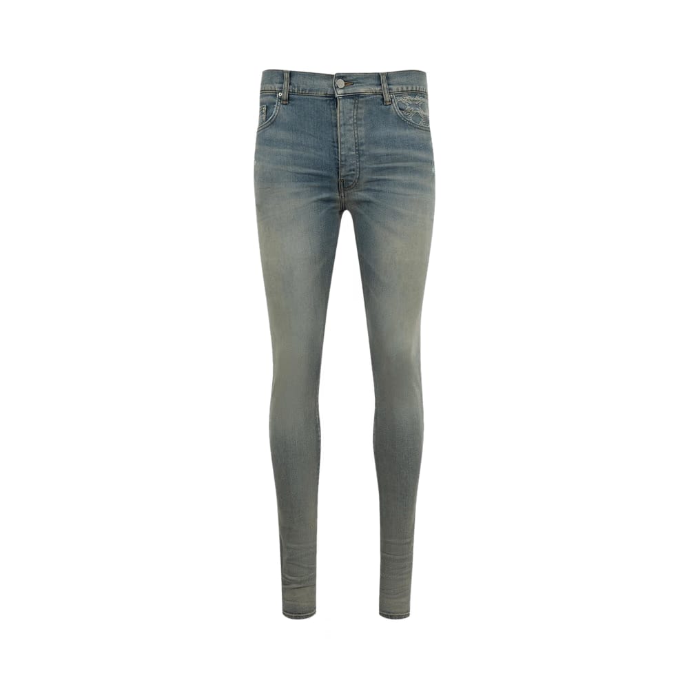 Amiri Quad Contrast Skinny Jeans Antique Indigo