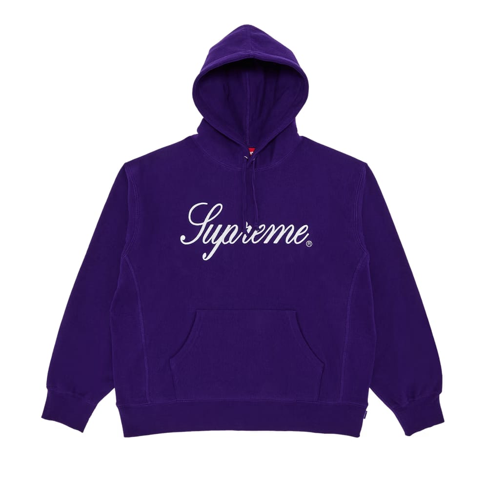 Supreme Embroidered Script Hoodie Purple