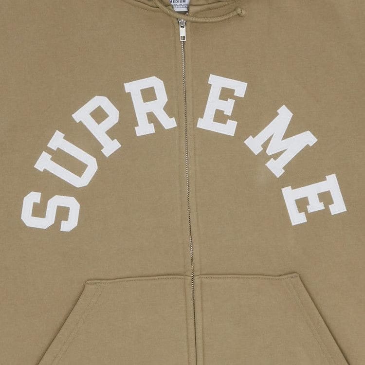Supreme x Champion Zip Up Hoodie Tan