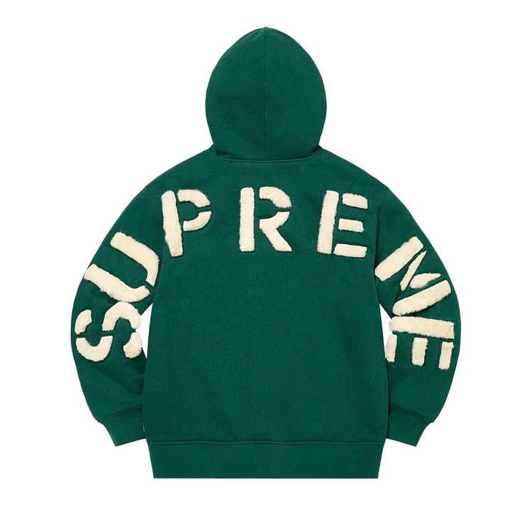 Supreme Faux Fur Lined Zip Up Hoodie Dark Green