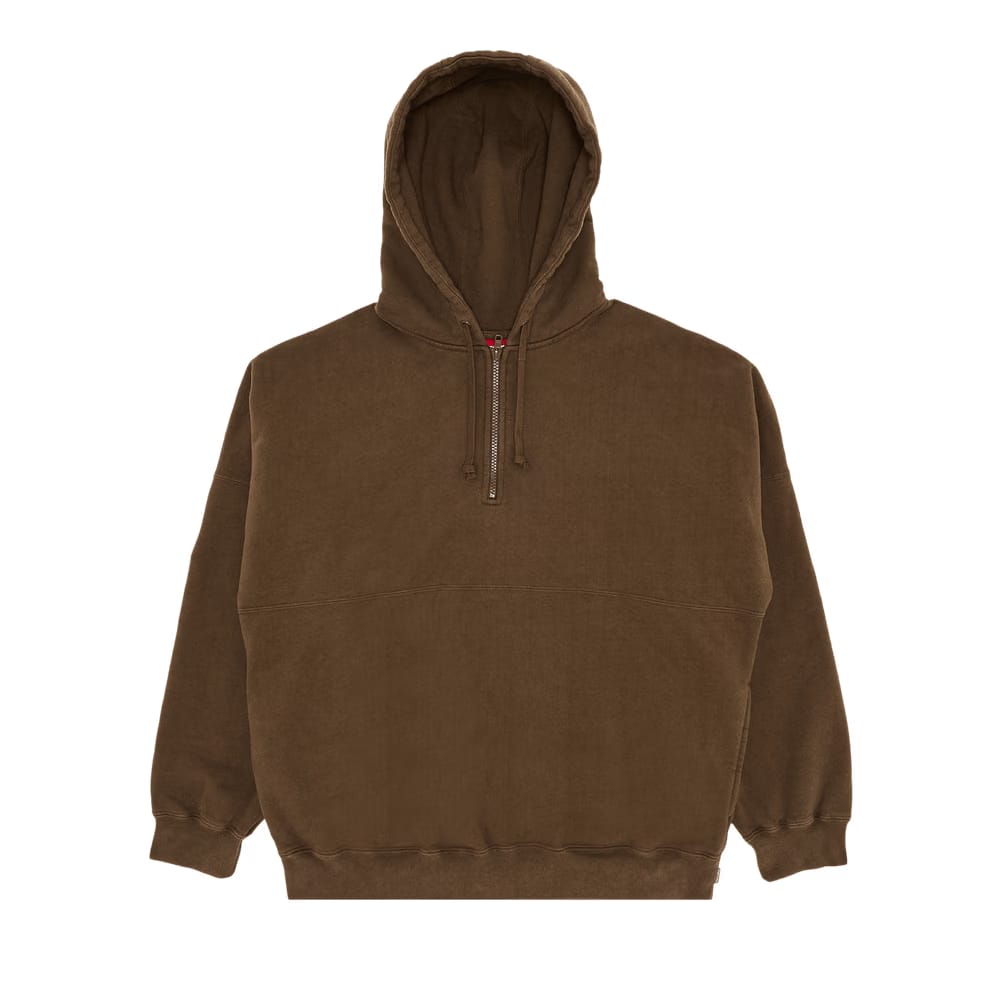 Supreme Wrapped Half Zip Hoodie Dusty Brown