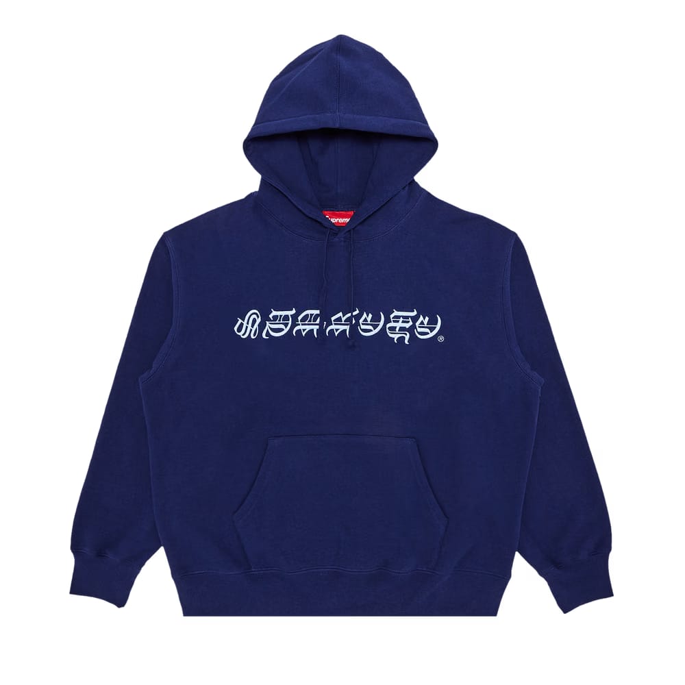 Supreme Blackletter Hoodie Washed Navy