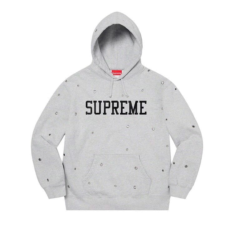 Supreme Eyelet Hoodie Heather Grey
