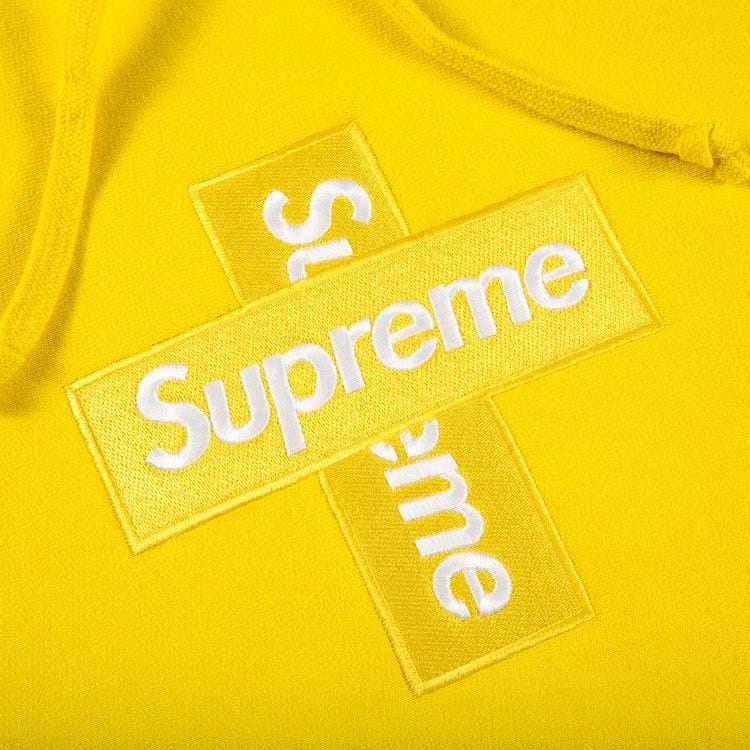 Supreme Cross Box Logo Hoodie Lemon