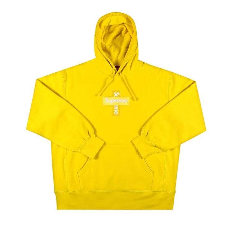 Supreme Cross Box Logo Hoodie Lemon