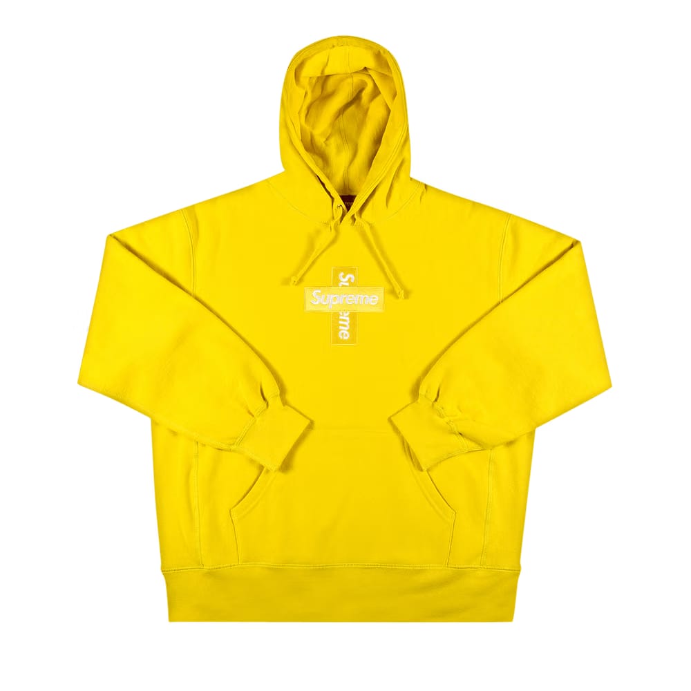 Supreme Cross Box Logo Hoodie Lemon