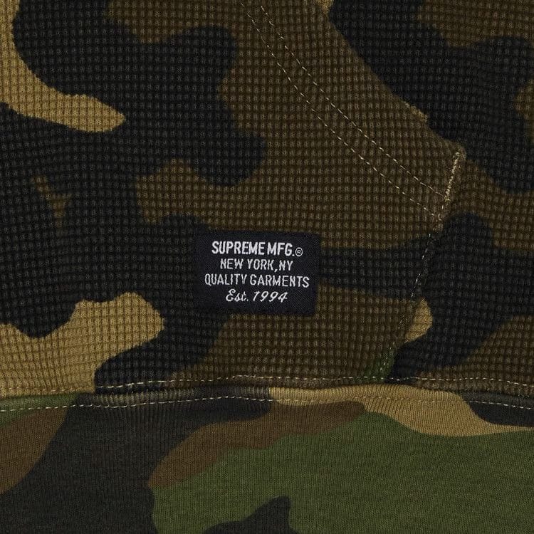 Supreme Hooded Zip Up Thermal Woodland Camo