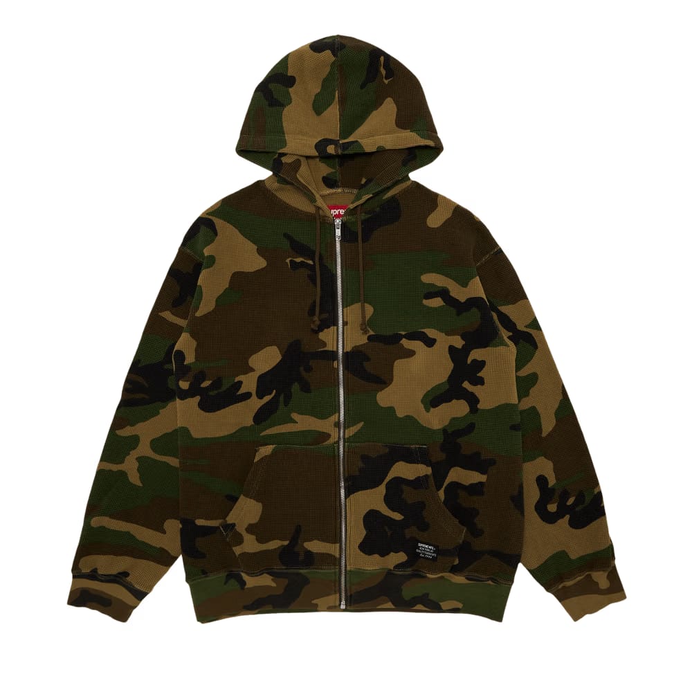 Supreme Hooded Zip Up Thermal Woodland Camo