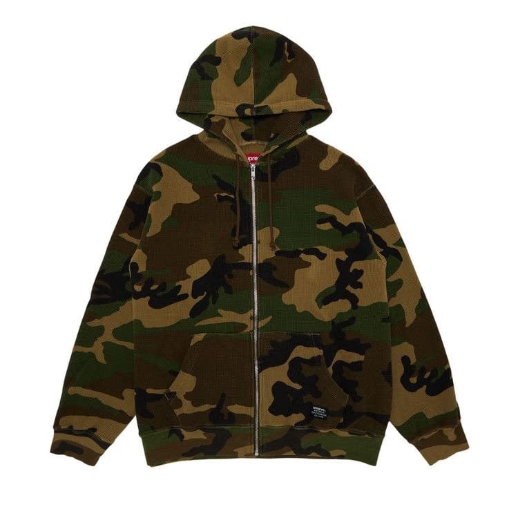 Supreme Hooded Zip Up Thermal Woodland Camo