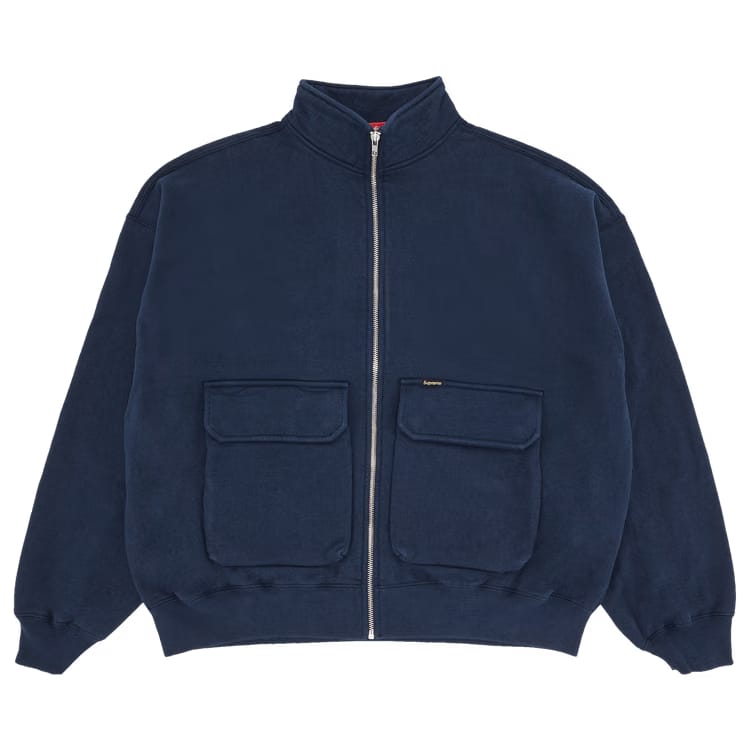 Supreme Cargo Pocket Zip Up Sweatshirt Navy
