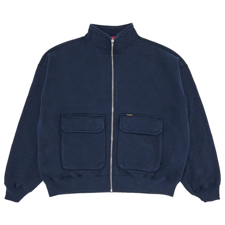 Supreme Cargo Pocket Zip Up Sweatshirt Navy