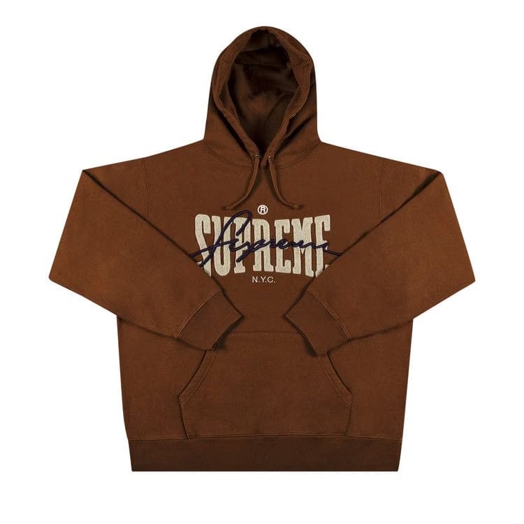 Supreme Embroidered Chenille Hoodie Brown