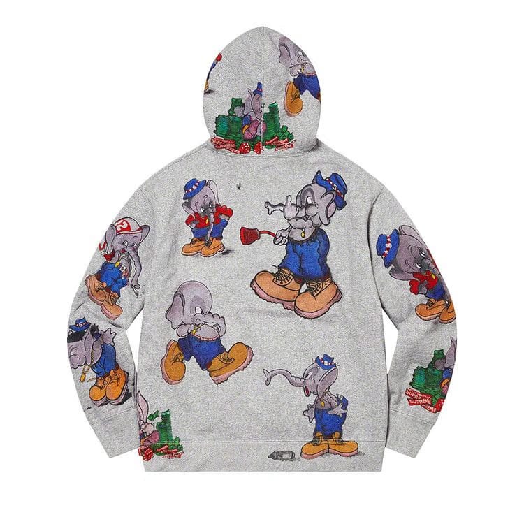 Supreme Elephant Hoodie Heather Grey