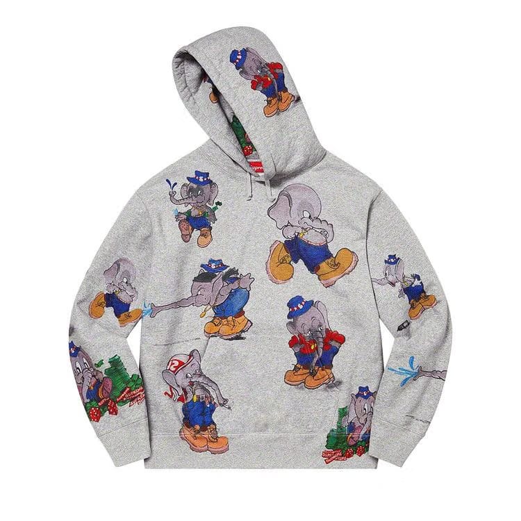 Supreme Elephant Hoodie Heather Grey