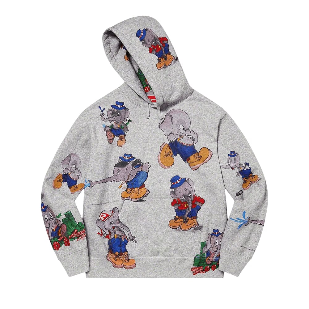 Supreme Elephant Hoodie Heather Grey