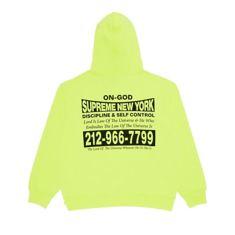 Supreme On God Hoodie Bright Yellow