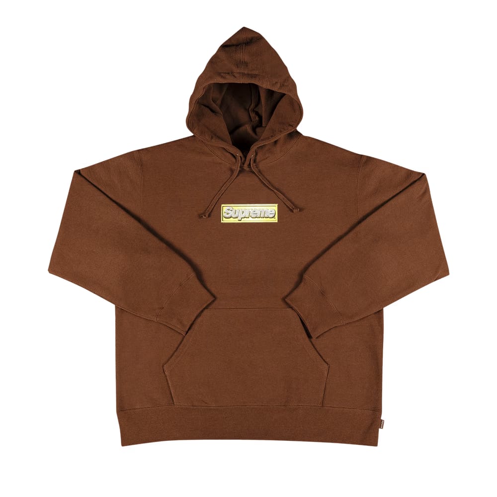 Supreme Bling Box Logo Hoodie Dark Brown