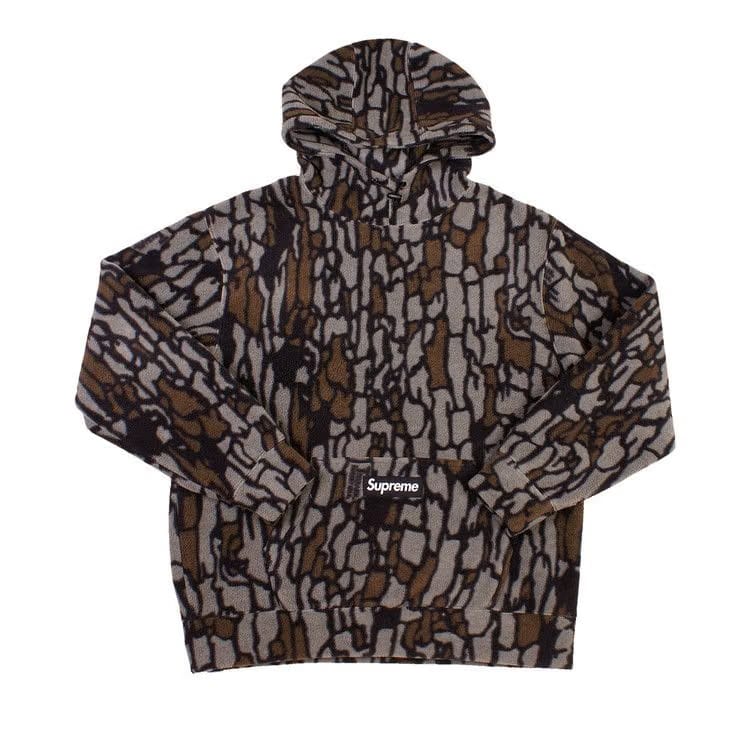Supreme x Polartec Hoodie Olive Treebark Camo