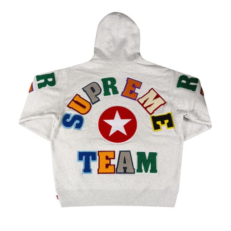Supreme Team Chenille Hoodie Ash Grey