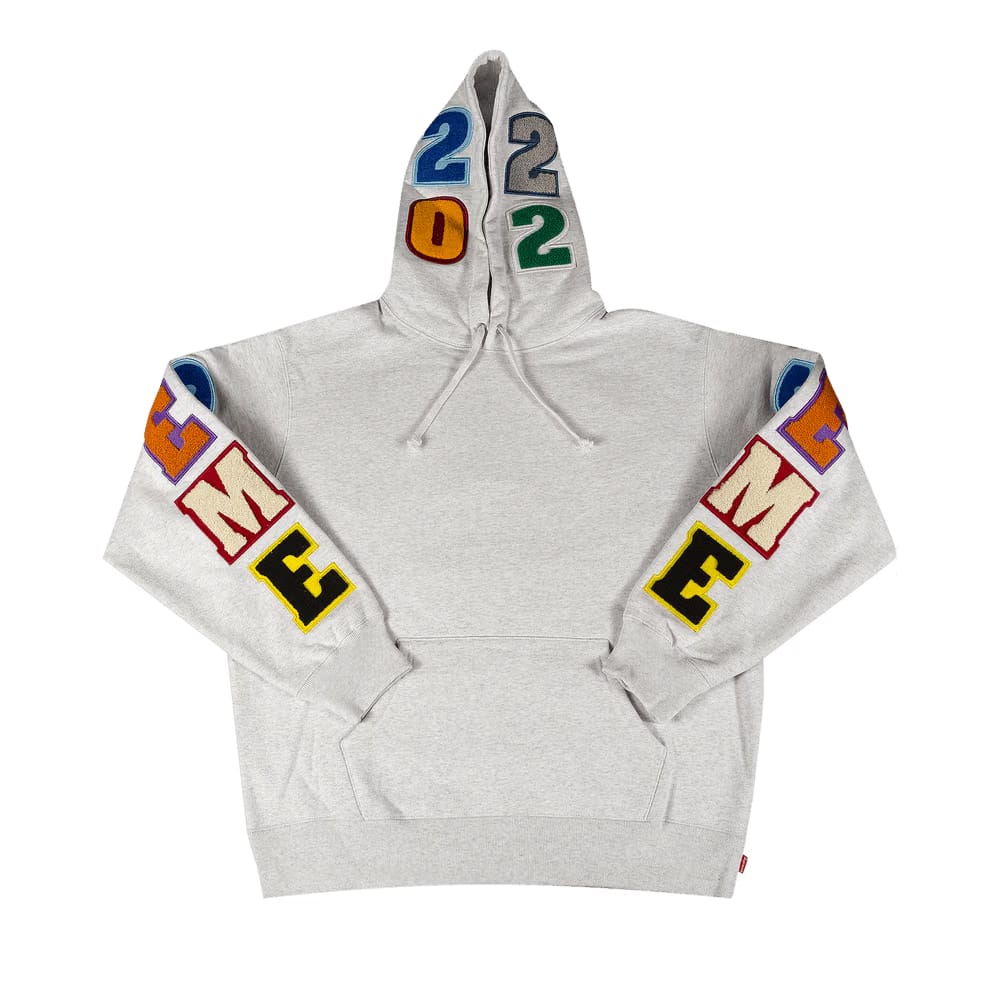 Supreme Team Chenille Hoodie Ash Grey