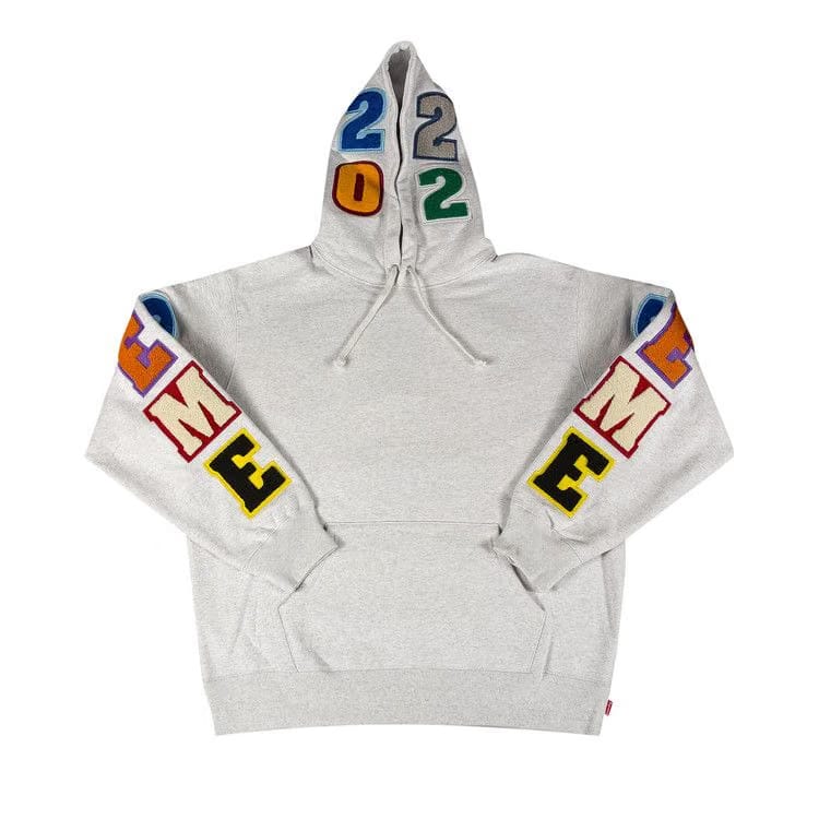Supreme Team Chenille Hoodie Ash Grey