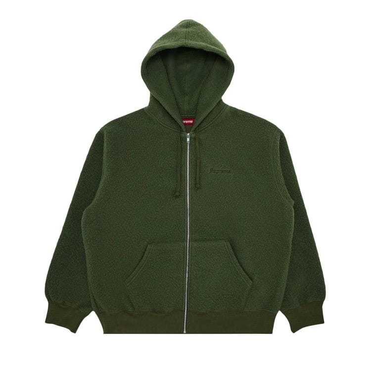 Supreme Pilled Zip Up Hoodie Olive