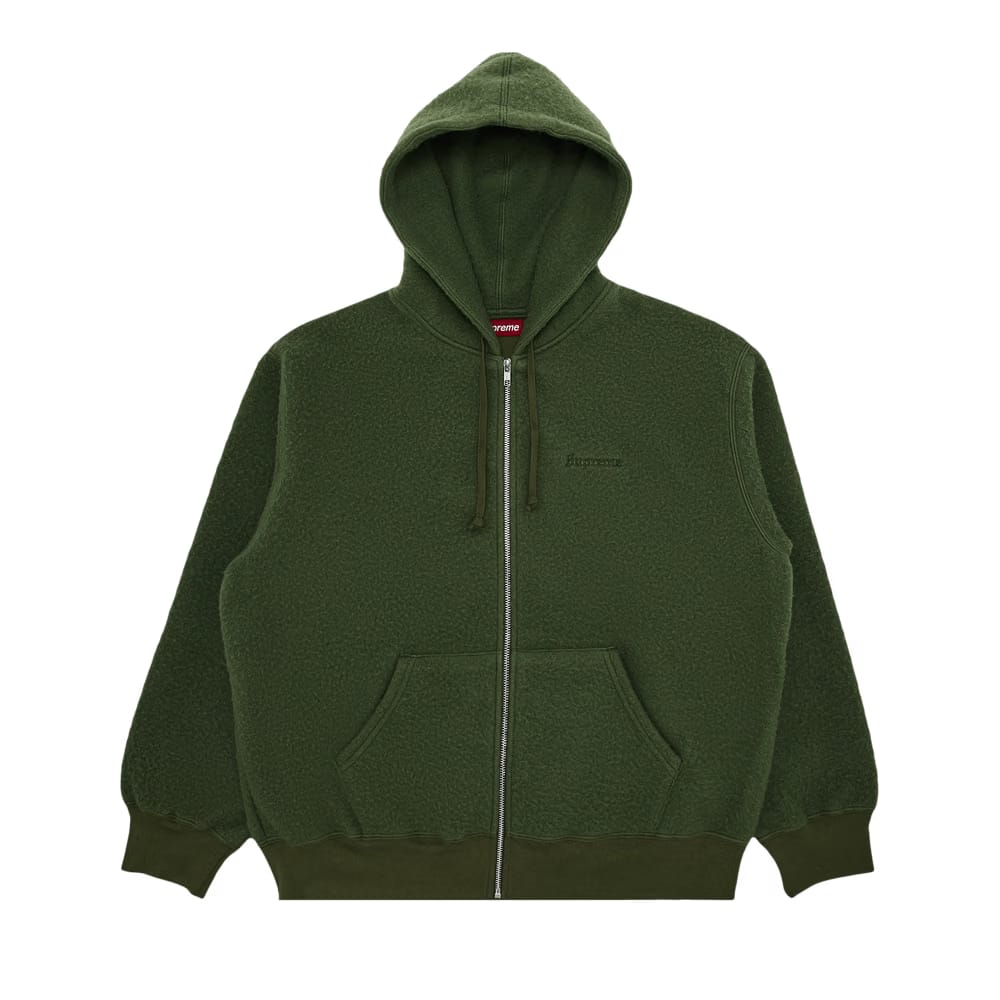 Supreme Pilled Zip Up Hoodie Olive
