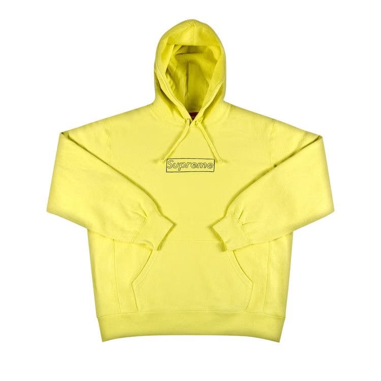 Supreme x KAWS Chalk Logo Hoodie Light Lemon