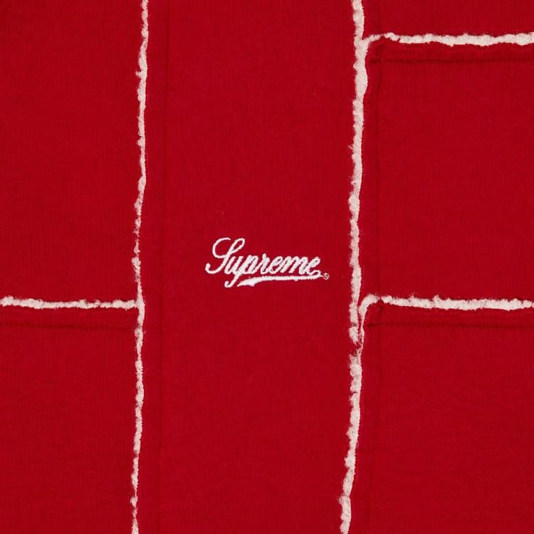 Supreme Faux Shearling Zip Up Hoodie Red